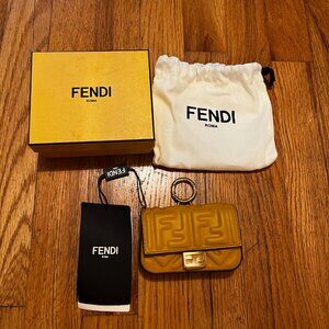 Fendi Nano Baguette Charm in Yellow Gold. Brand New with Gift Box